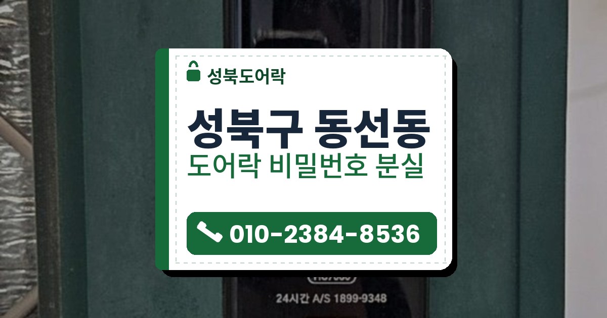 성북구 동선동 도어락 비밀번호 분실 — 성북도어락 안내 그림